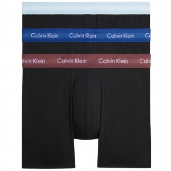 Calvin Klein Steel 3 Pack Low Rise Trunk Mid Blue/Signature Blue/Clay -  Accessories from Michael Stewart Menswear UK