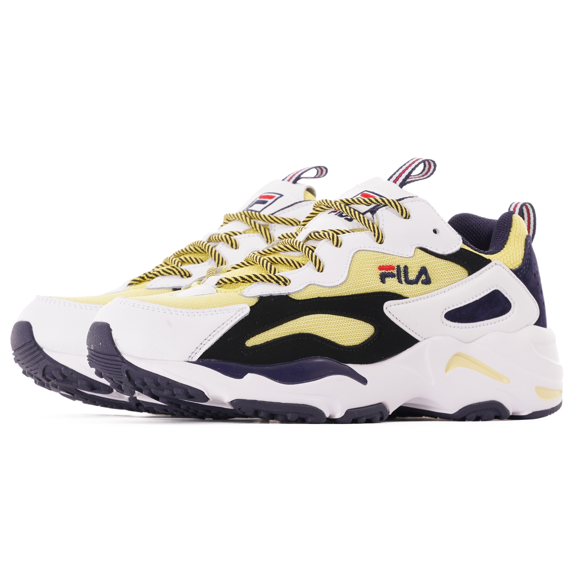 Fila black clearance and yellow sneakers